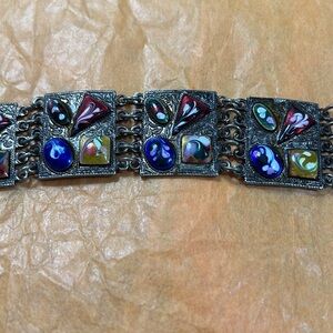Plated glass bracelet vintage